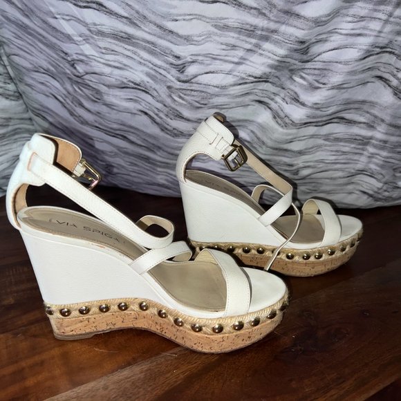 Via Spiga Platform Wedge Sandals - Picture 4 of 9